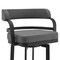 Armen Living Prinz 26" Counter Height Swivel Gray Faux Leather and Black Metal Bar Stool LCPRBAGRBL26 - alternate 6